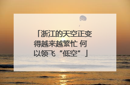 浙江的天空正变得越来越繁忙 何以领飞“低空”