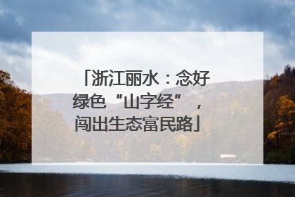 浙江丽水：念好绿色“山字经”，闯出生态富民路