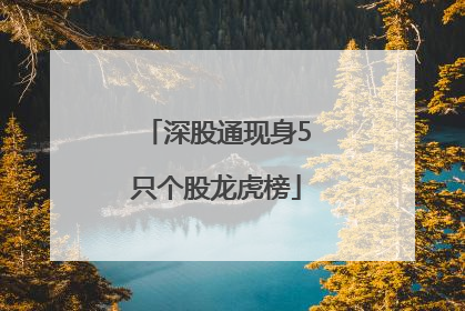 深股通现身5只个股龙虎榜