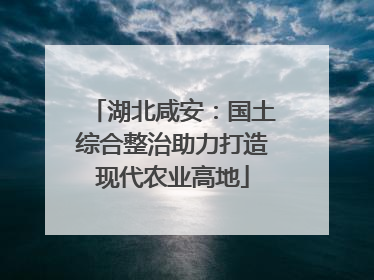 湖北咸安：国土综合整治助力打造现代农业高地