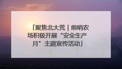 聚焦北大荒｜前哨农场积极开展“安全生产月”主题宣传活动