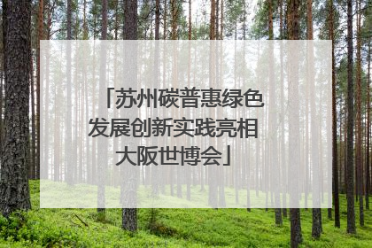 苏州碳普惠绿色发展创新实践亮相大阪世博会