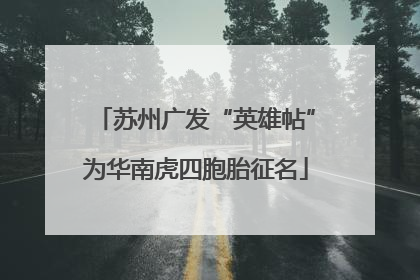 苏州广发“英雄帖”为华南虎四胞胎征名