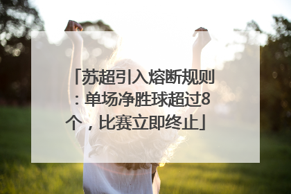 苏超引入熔断规则：单场净胜球超过8个，比赛立即终止