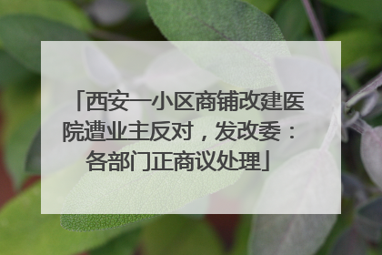 西安一小区商铺改建医院遭业主反对，发改委：各部门正商议处理