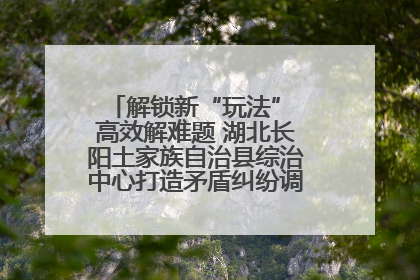解锁新“玩法” 高效解难题 湖北长阳土家族自治县综治中心打造矛盾纠纷调处“终点站”