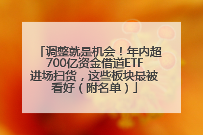 调整就是机会！年内超700亿资金借道ETF进场扫货，这些板块最被看好（附名单）