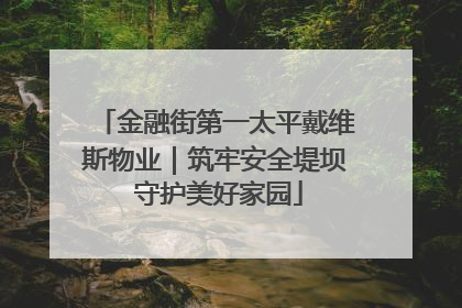 金融街第一太平戴维斯物业｜筑牢安全堤坝 守护美好家园