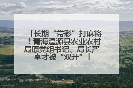 长期“带彩”打麻将！青海湟源县农业农村局原党组书记、局长严卓才被“双开”