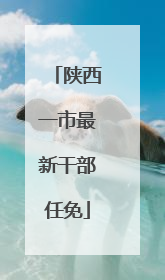 陕西一市最新干部任免