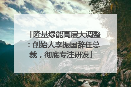 隆基绿能高层大调整：创始人李振国辞任总裁，彻底专注研发