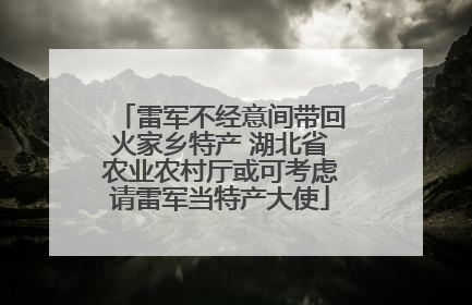 雷军不经意间带回火家乡特产 湖北省农业农村厅或可考虑请雷军当特产大使