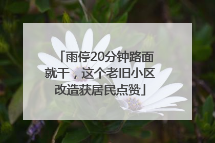 雨停20分钟路面就干，这个老旧小区改造获居民点赞