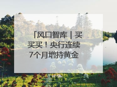 风口智库｜买买买！央行连续7个月增持黄金，专家：金价或仍易涨难跌