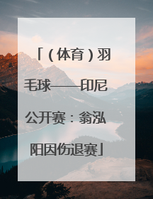 （体育）羽毛球——印尼公开赛：翁泓阳因伤退赛