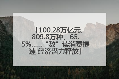 100.28万亿元、809.8万种、65.5%……“数”读消费提速 经济潜力释放
