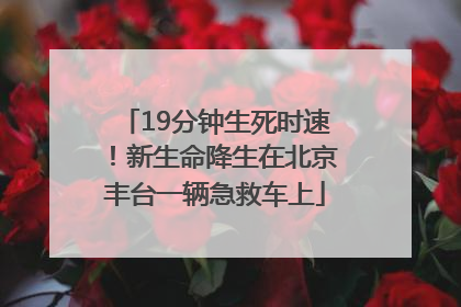 19分钟生死时速！新生命降生在北京丰台一辆急救车上