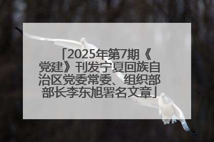 2025年第7期《党建》刊发宁夏回族自治区党委常委、组织部部长李东旭署名文章