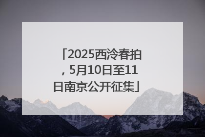 2025西泠春拍，5月10日至11日南京公开征集