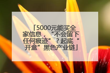 5000元能买全家信息，“不会留下任何痕迹”？起底“开盒”黑色产业链