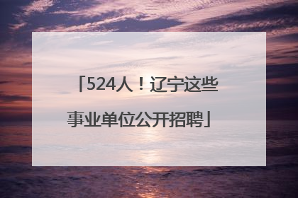 524人！辽宁这些事业单位公开招聘