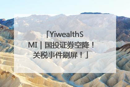 YiwealthSMI｜国投证券空降！关税事件刷屏！